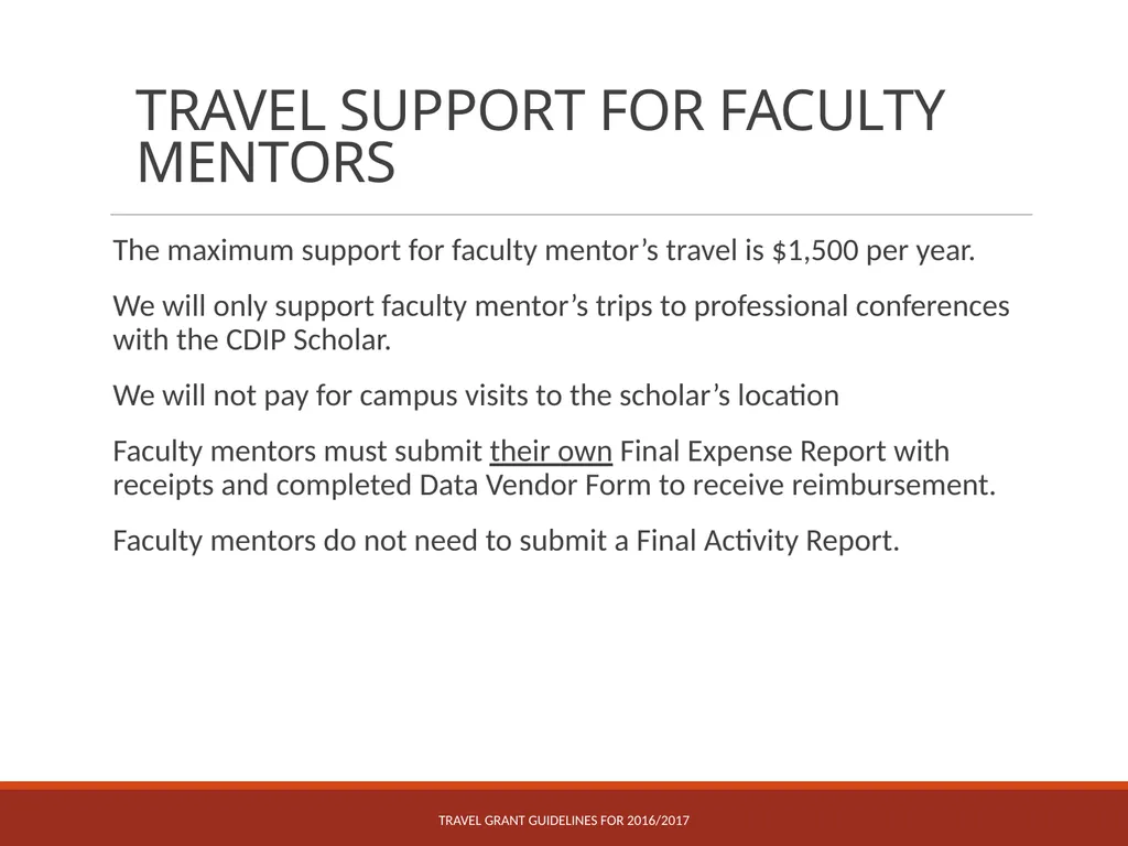 CDIP Travel GRANT Program CDIP Scholar Development - slide 8 of 14