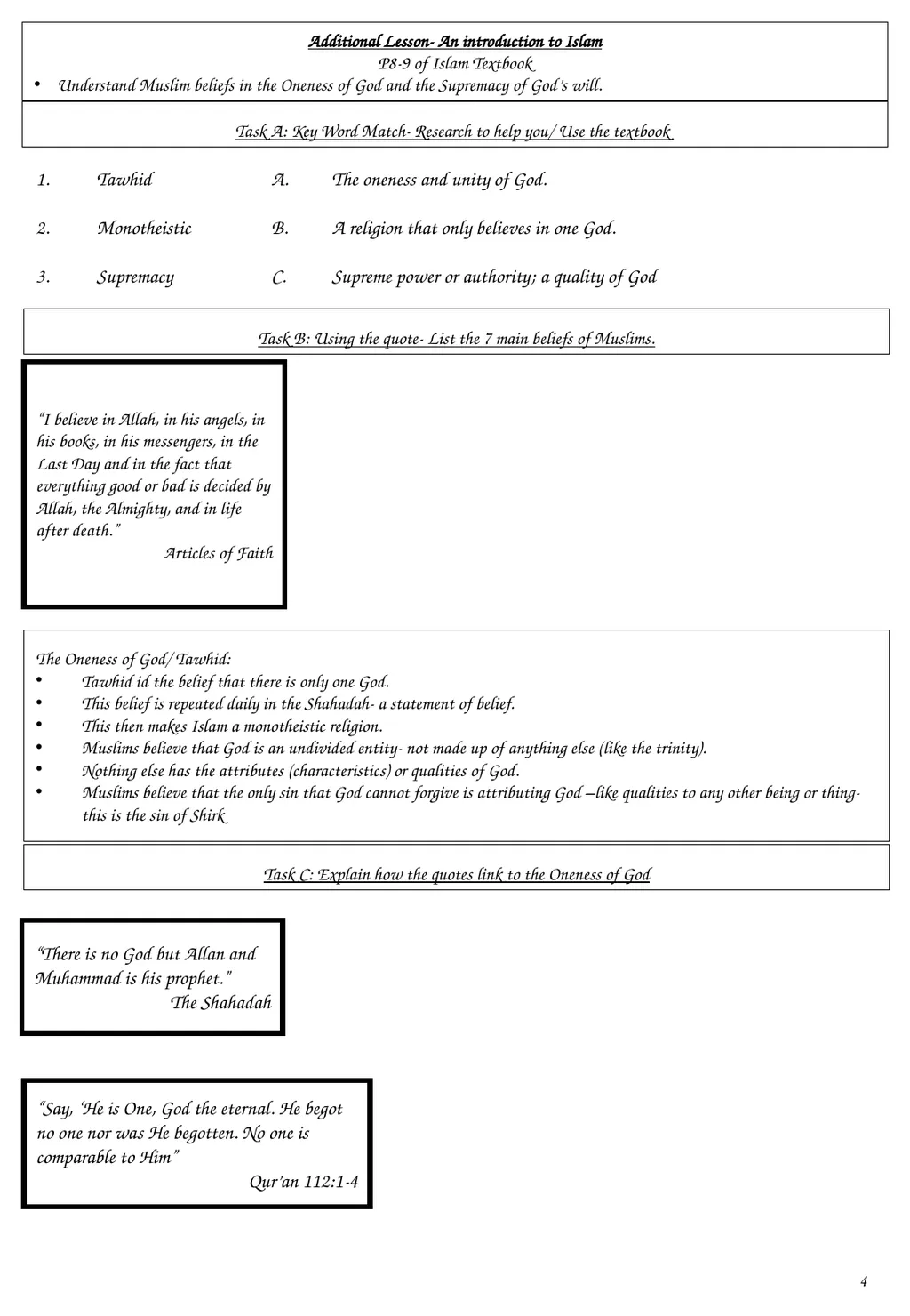 GCSE Religious Studies Islam-Beliefs and Teachings - slide 6 of 43