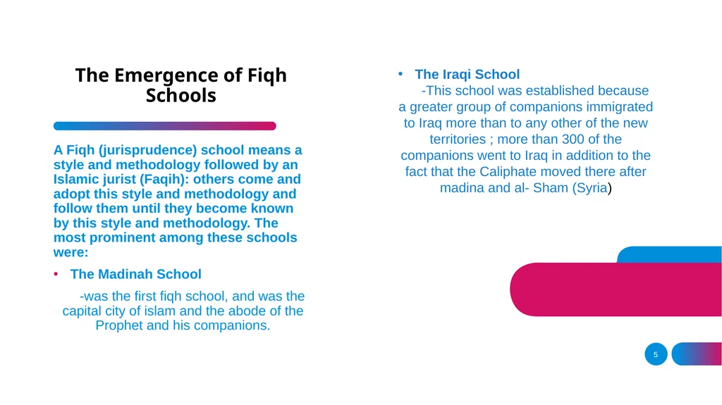 Fiqh Schools Concept of Fiqh Causes behind the - slide 5 of 11