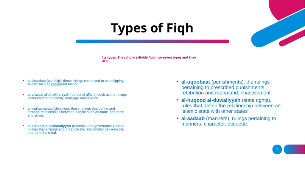 Fiqh Schools Concept of Fiqh Causes behind the - slide 7 of 11