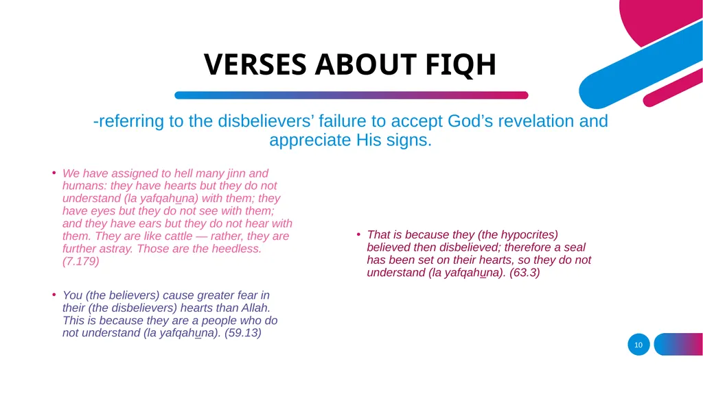 Fiqh Schools Concept of Fiqh Causes behind the - slide 10 of 11