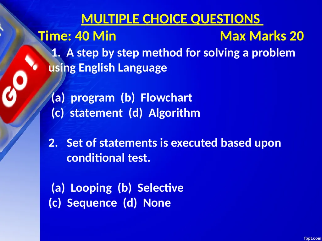 CHAPTER 06 ALGORITHMS AND FLOW CHARTS Unit 1: XI - slide 57 of 62