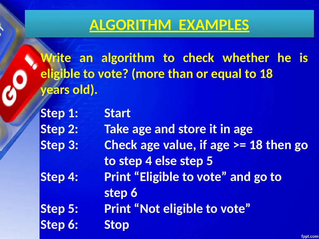 CHAPTER 06 ALGORITHMS AND FLOW CHARTS Unit 1: XI - slide 22 of 62