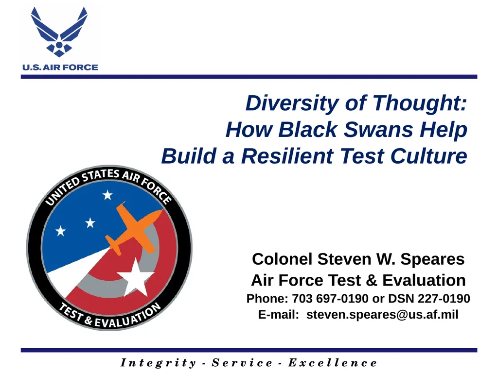 Colonel Steven W. Speares Air Force Test & - slide 1 of 20