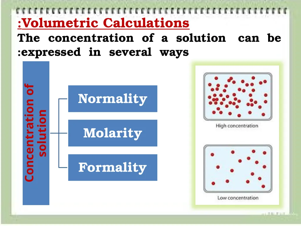 Volumetric Method of Analysis Volumetric method: - slide 7 of 17