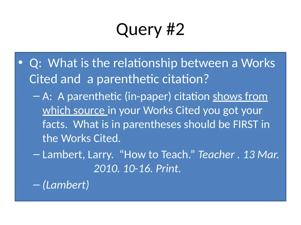 Let’s get ExCITED!! Quick Reminders about Works - slide 3 of 16