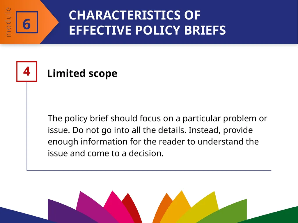 MODULE 6 Preparing policy briefs Effective writing - slide 10 of 22