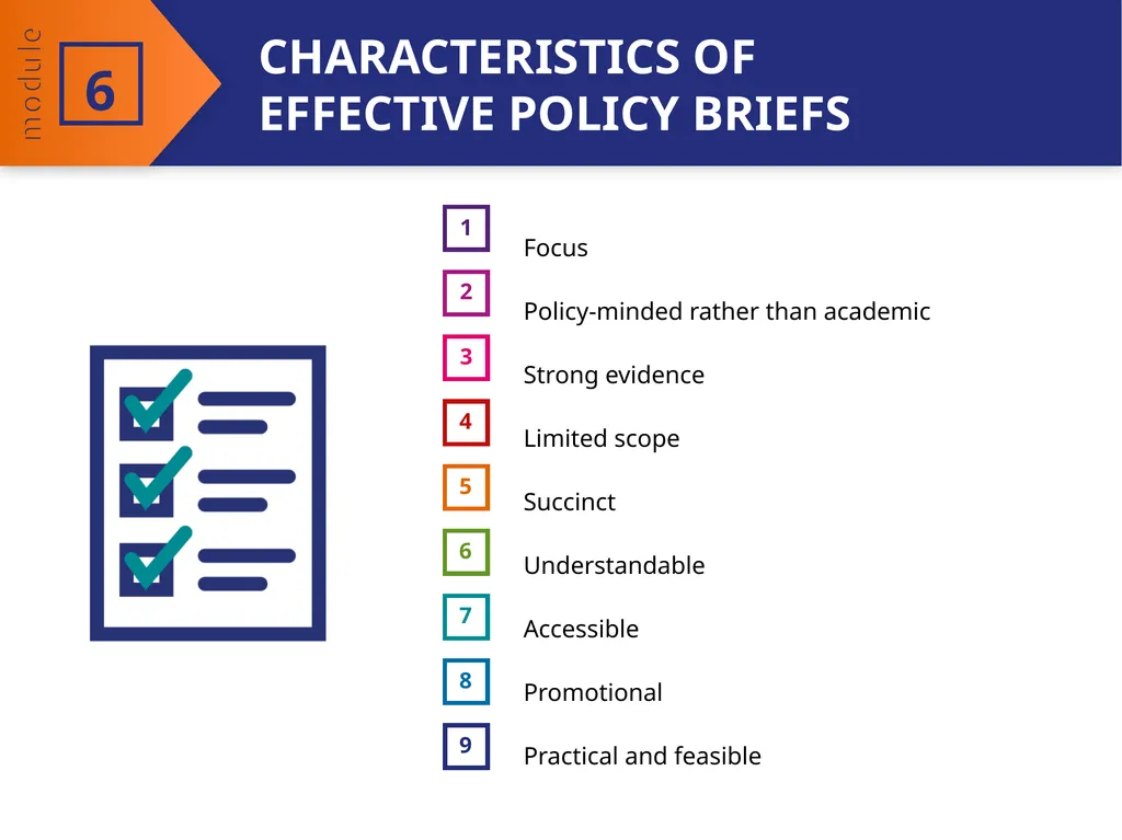 MODULE 6 Preparing policy briefs Effective writing - slide 6 of 22