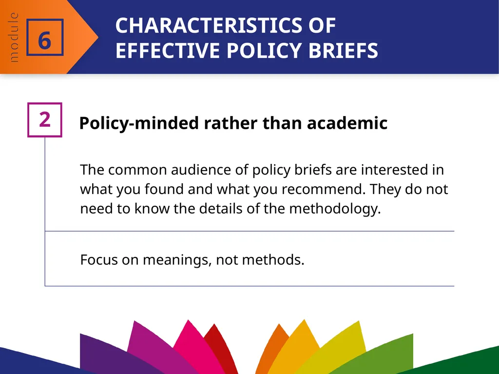MODULE 6 Preparing policy briefs Effective writing - slide 8 of 22