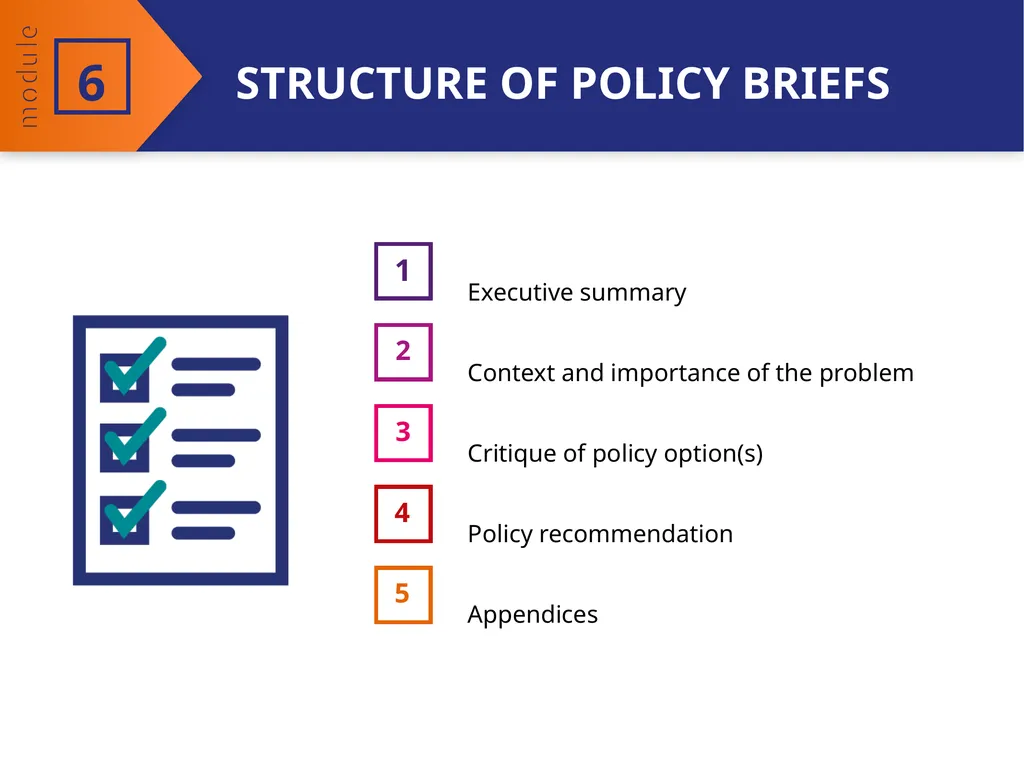 MODULE 6 Preparing policy briefs Effective writing - slide 16 of 22