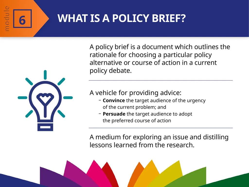 MODULE 6 Preparing policy briefs Effective writing - slide 3 of 22