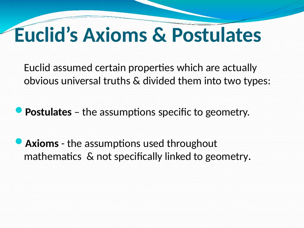 Anurag Vijay EUCLID’S GEOMETRY GEOMETRY GEO - slide 4 of 12