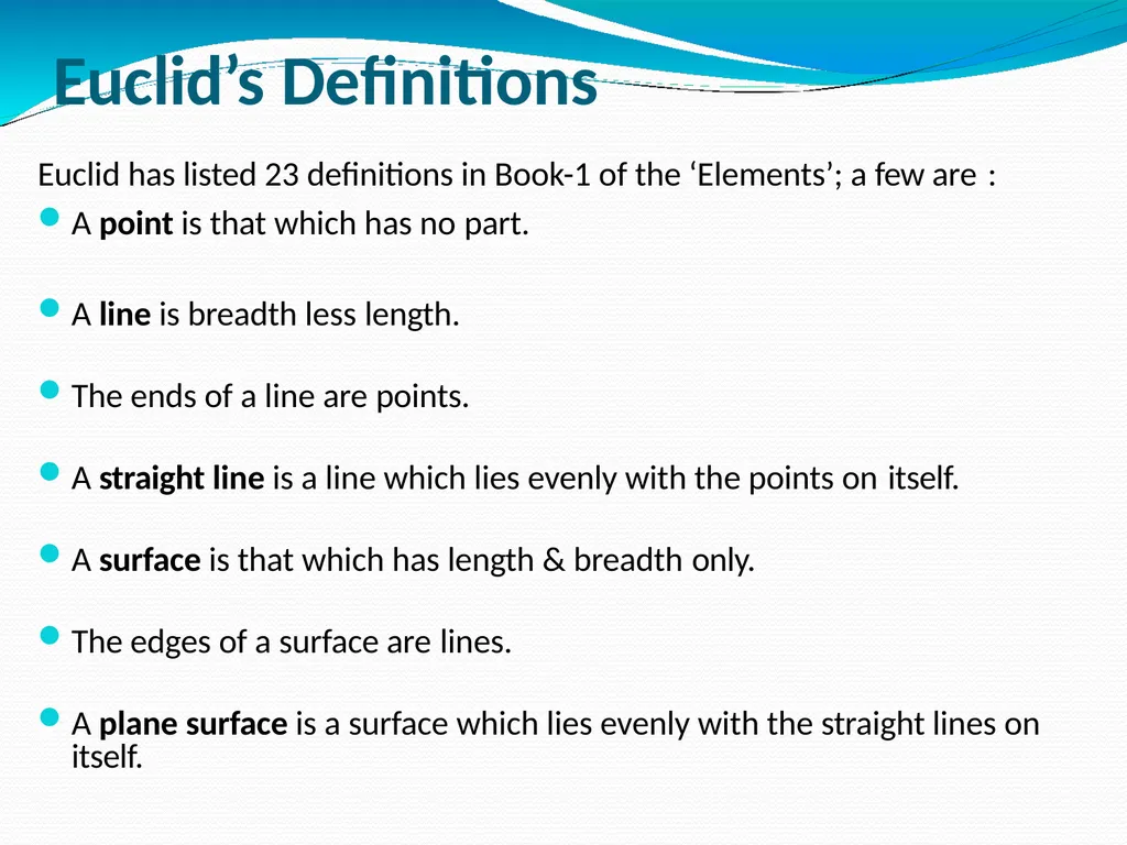 Anurag Vijay EUCLID’S GEOMETRY GEOMETRY GEO - slide 3 of 12