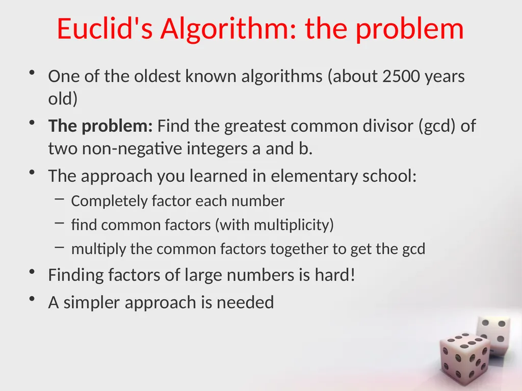 MA/CSSE 473 Day 06 Euclid's Algorithm MA/CSSE 473 - slide 7 of 15