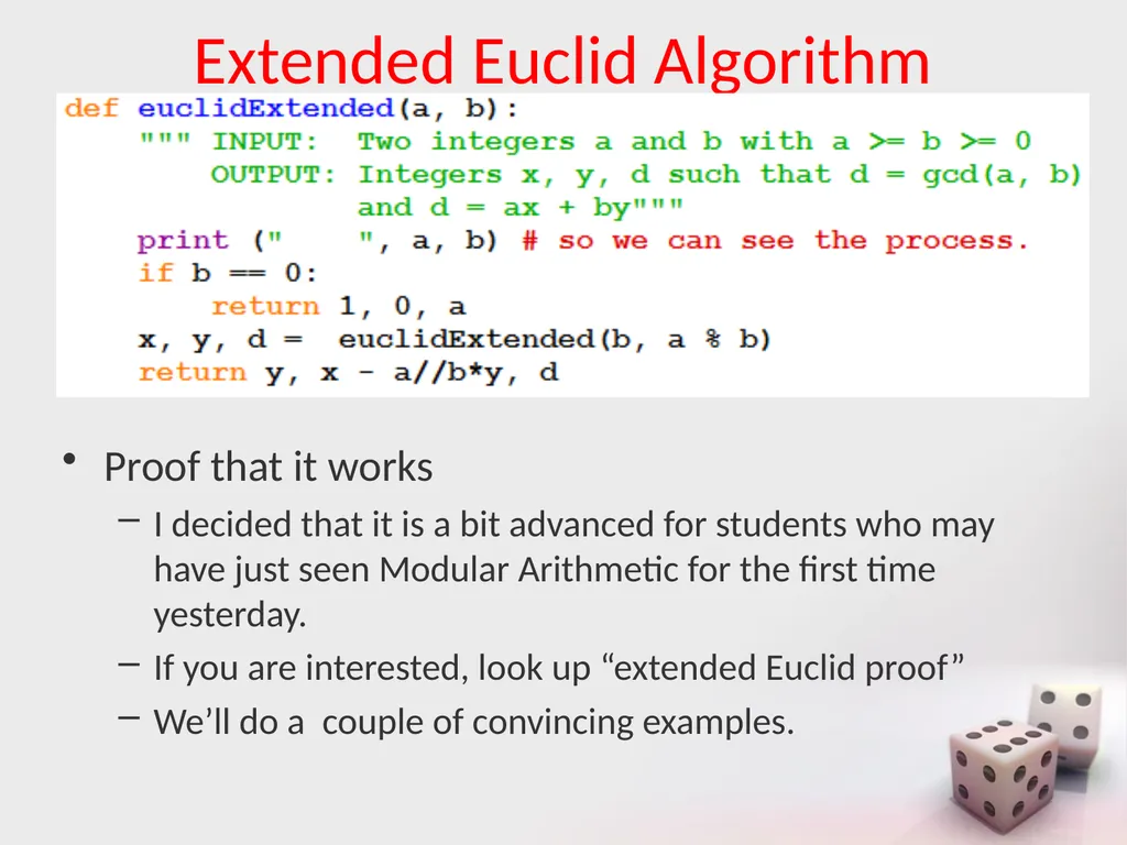 MA/CSSE 473 Day 06 Euclid's Algorithm MA/CSSE 473 - slide 13 of 15