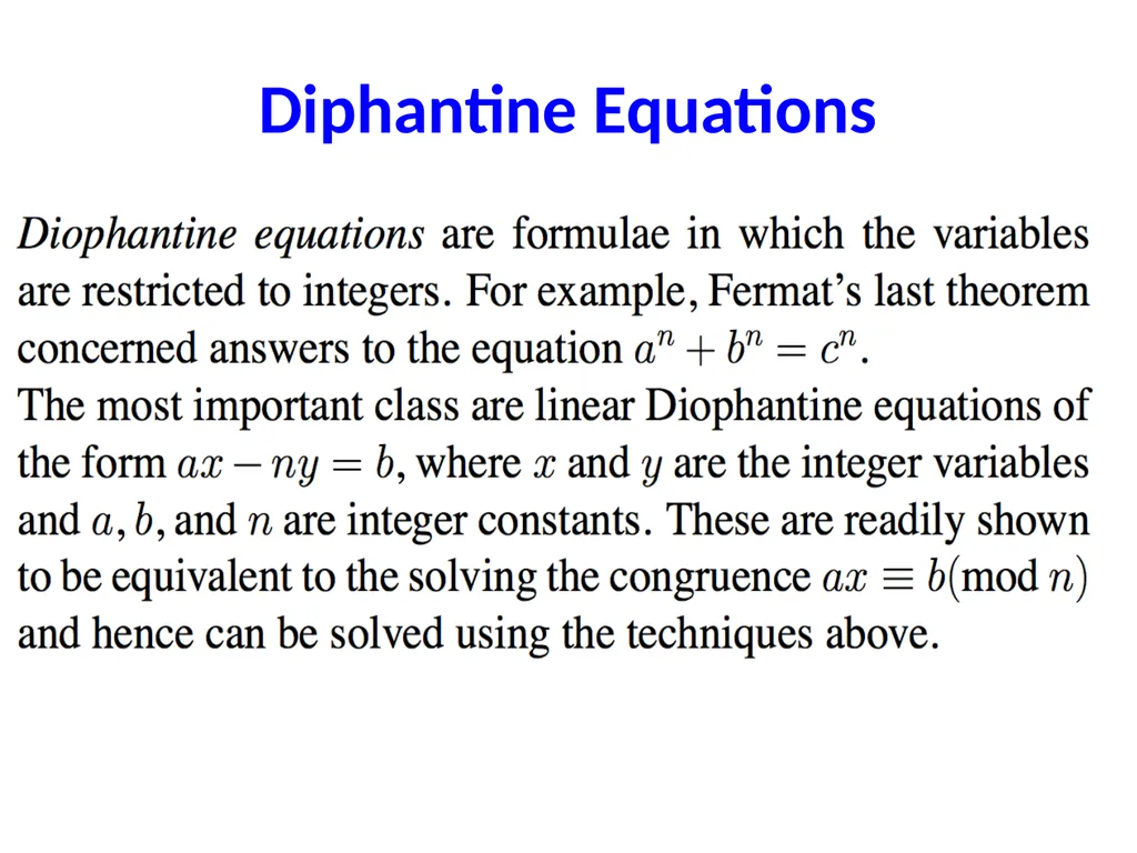 Number Theory Two ancient problems Factoring: - slide 36 of 52