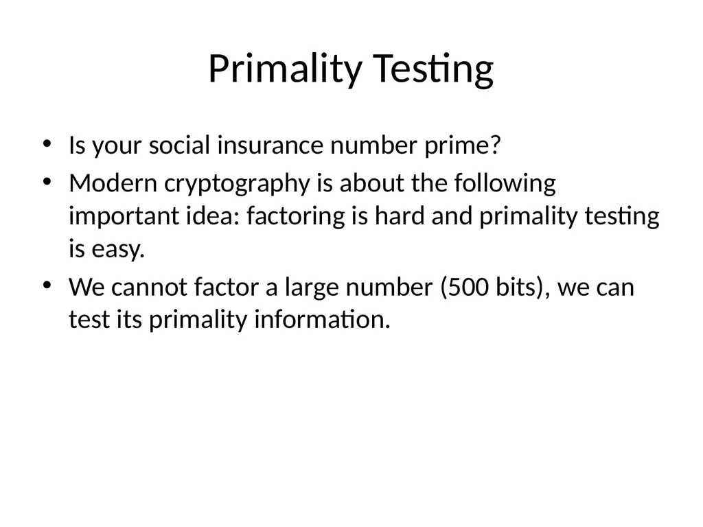Number Theory Two ancient problems Factoring: - slide 38 of 52