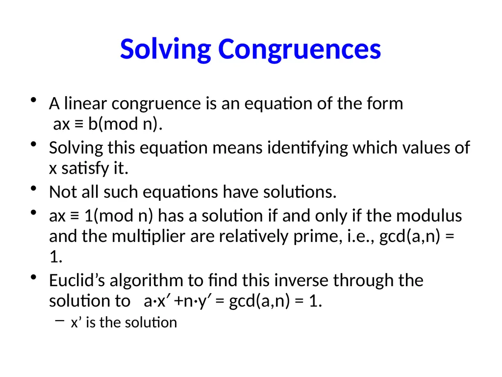 Number Theory Two ancient problems Factoring: - slide 35 of 52