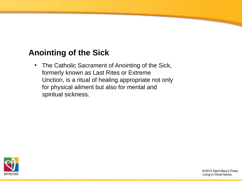 The Seven Catholic Sacraments The Sacraments - slide 19 of 20