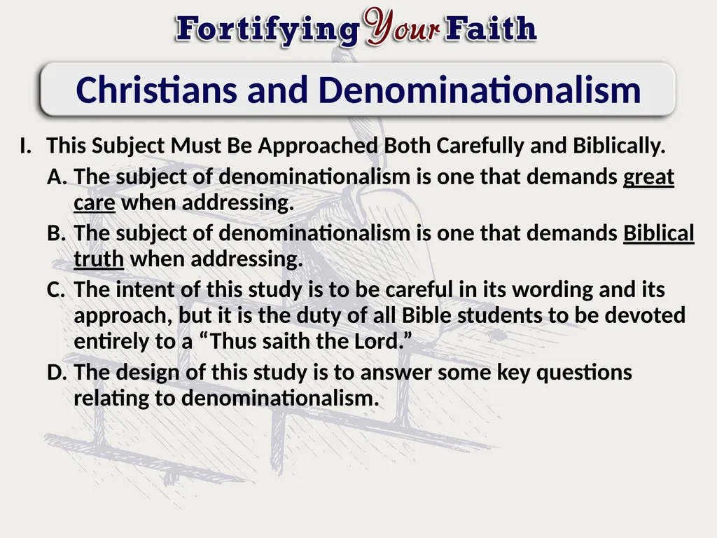 Lesson 11: Christians and Denominationalism - slide 2 of 15