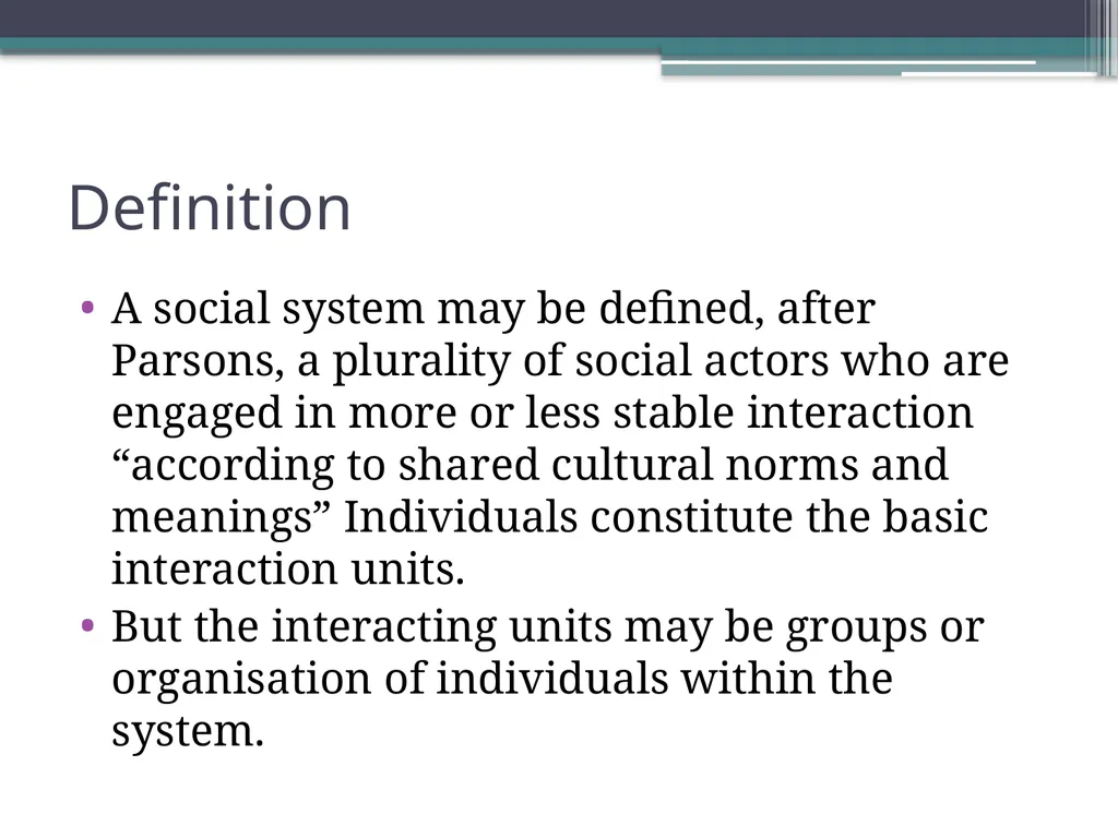 Social System Meaning, Elements, Characteristics - slide 5 of 70