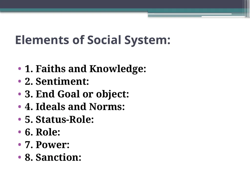 Social System Meaning, Elements, Characteristics - slide 8 of 70