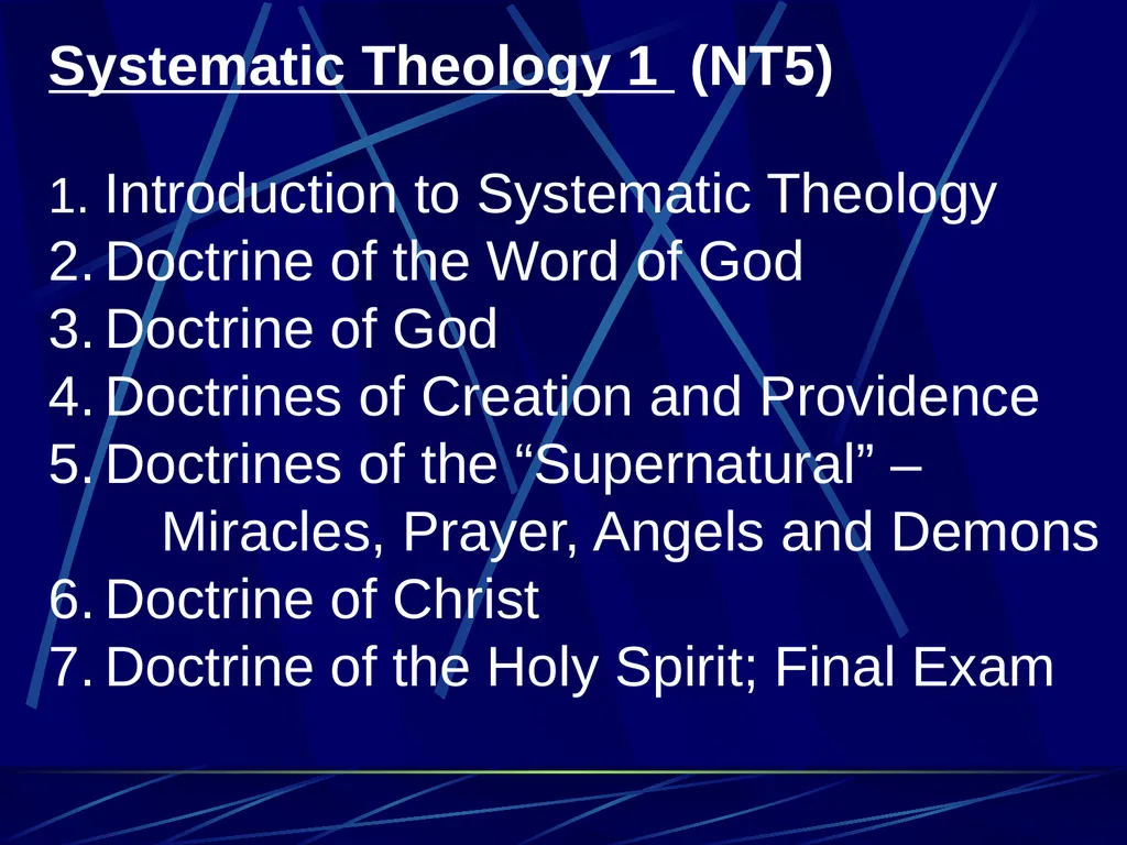 Systematic Theology 1 (TH3) Ross Arnold, Winter - slide 3 of 15
