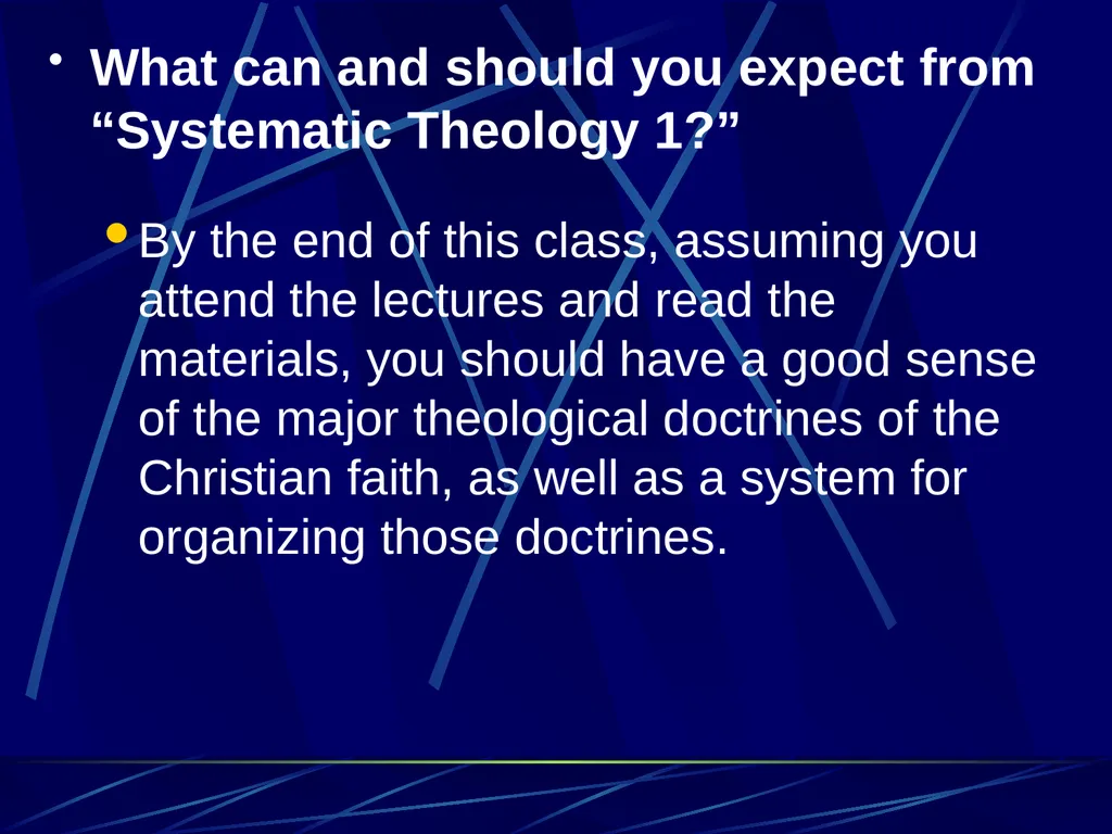 Systematic Theology 1 (TH3) Ross Arnold, Winter - slide 5 of 15