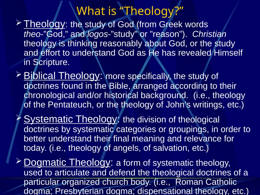 Systematic Theology 1 (TH3) Ross Arnold, Winter - slide 6 of 15