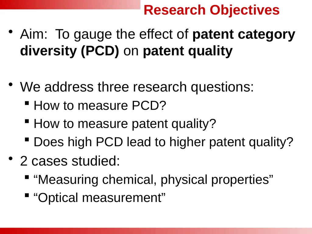 Analyses of the Effect of Patent Category - slide 2 of 25