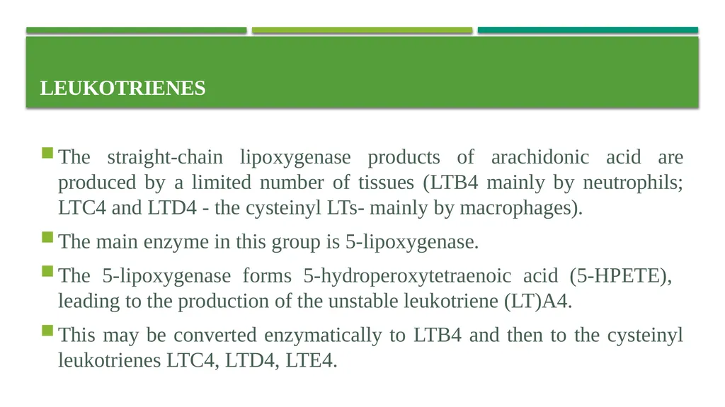 Eicosanoids (Prostaglandins, Leukotrienes) and - slide 21 of 31