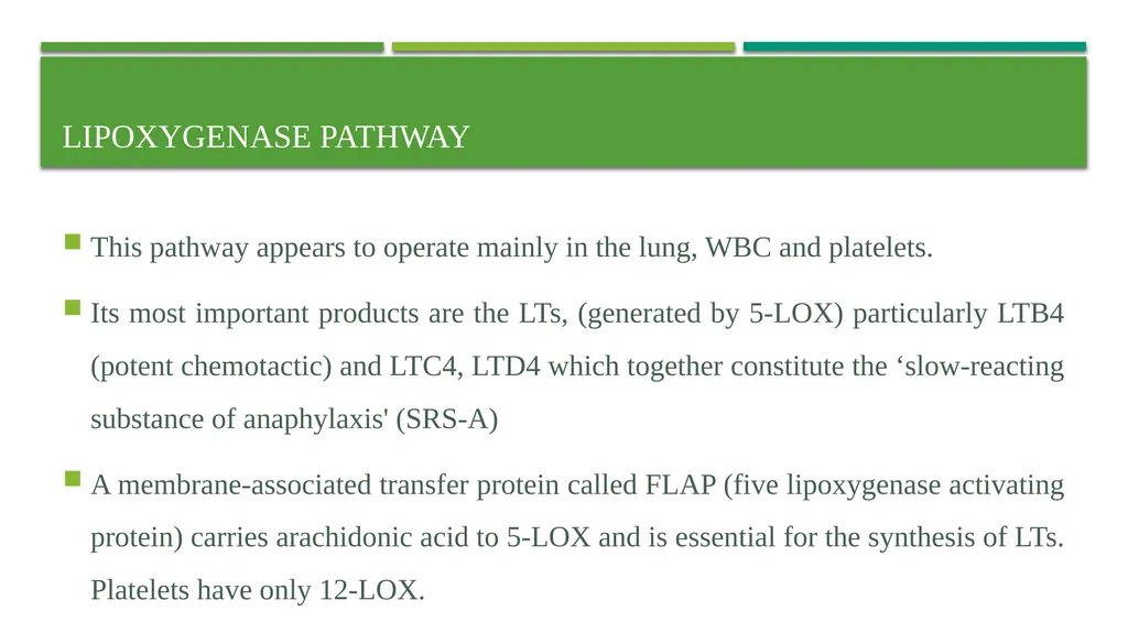 Eicosanoids (Prostaglandins, Leukotrienes) and - slide 22 of 31