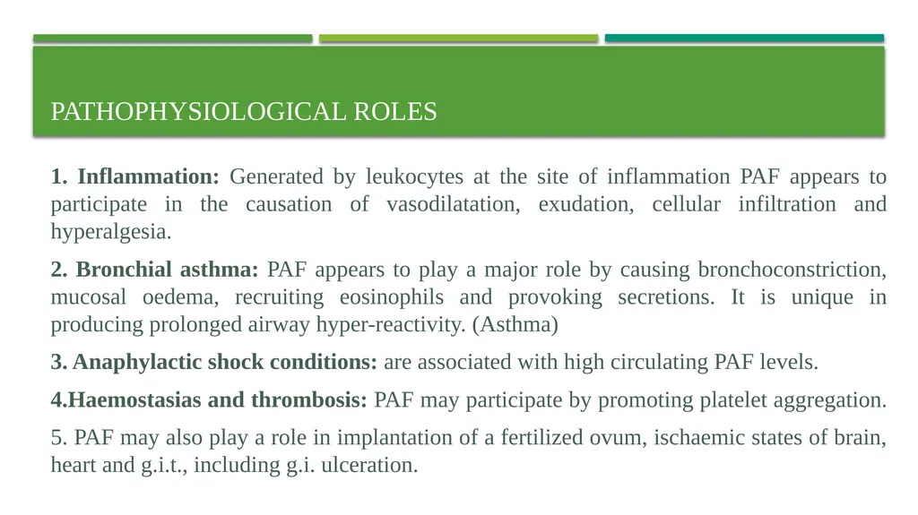 Eicosanoids (Prostaglandins, Leukotrienes) and - slide 29 of 31