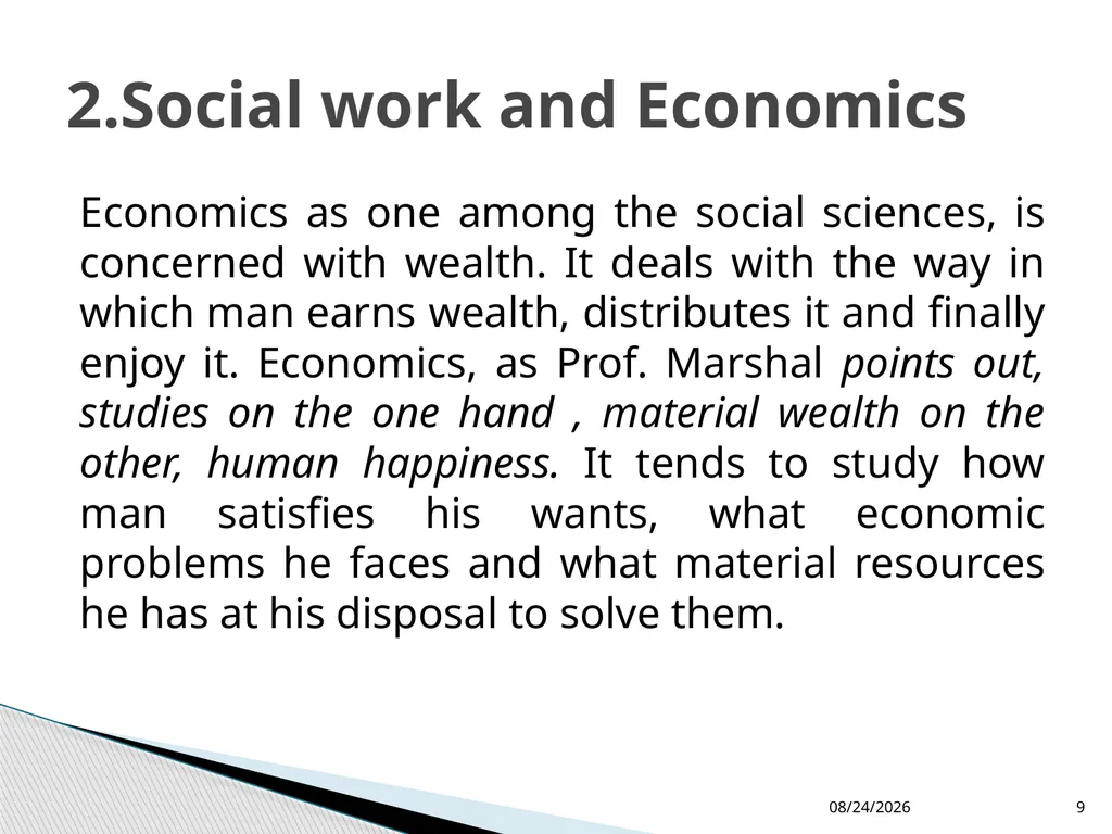 Relationship of Social Work with other Social - slide 9 of 18