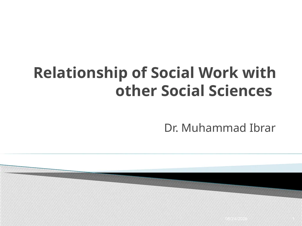 Relationship of Social Work with other Social - slide 1 of 18