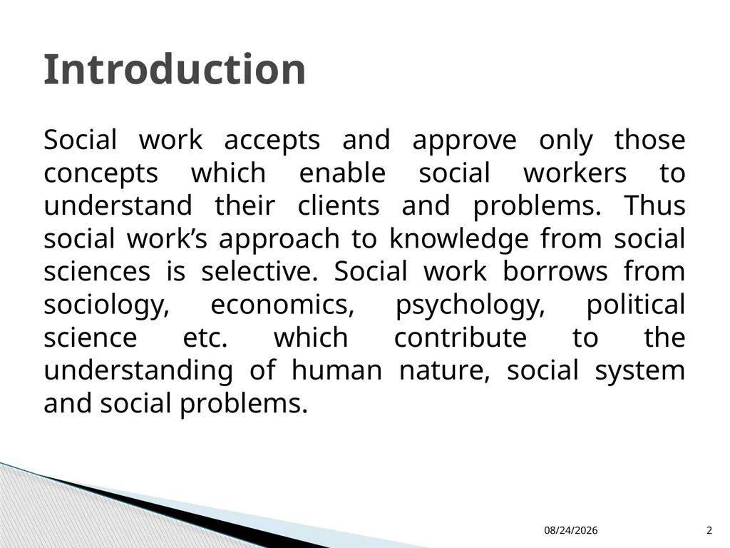 Relationship of Social Work with other Social - slide 2 of 18