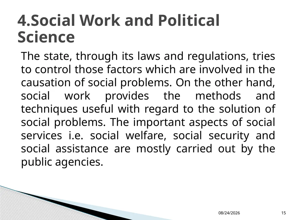 Relationship of Social Work with other Social - slide 15 of 18