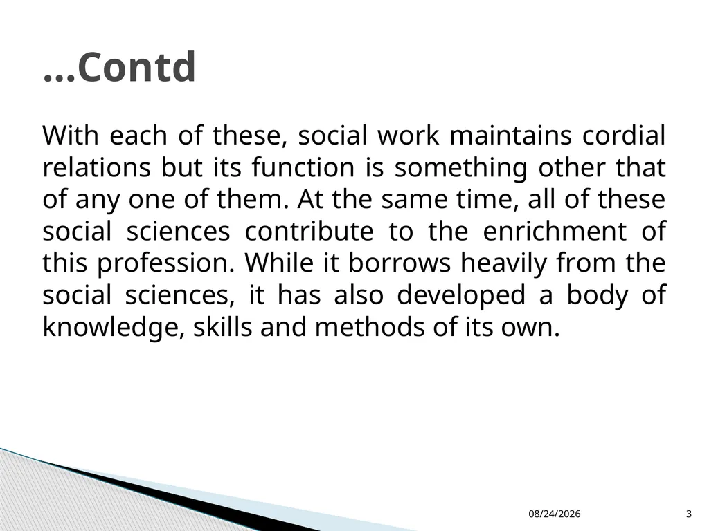 Relationship of Social Work with other Social - slide 3 of 18