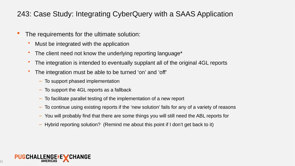 243: Case Study: Integrating CyberQuery with a - slide 11 of 30