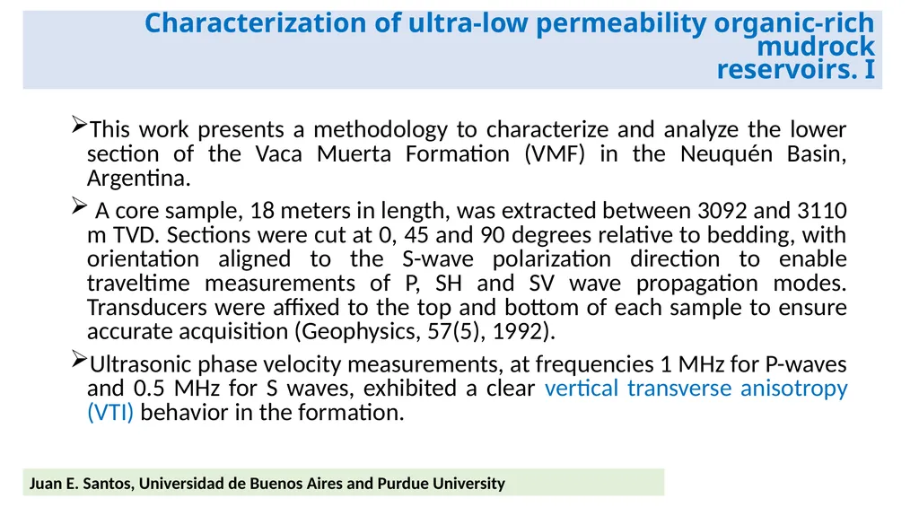 Estimation of the stiffness tensor in organic-rich - slide 2 of 20
