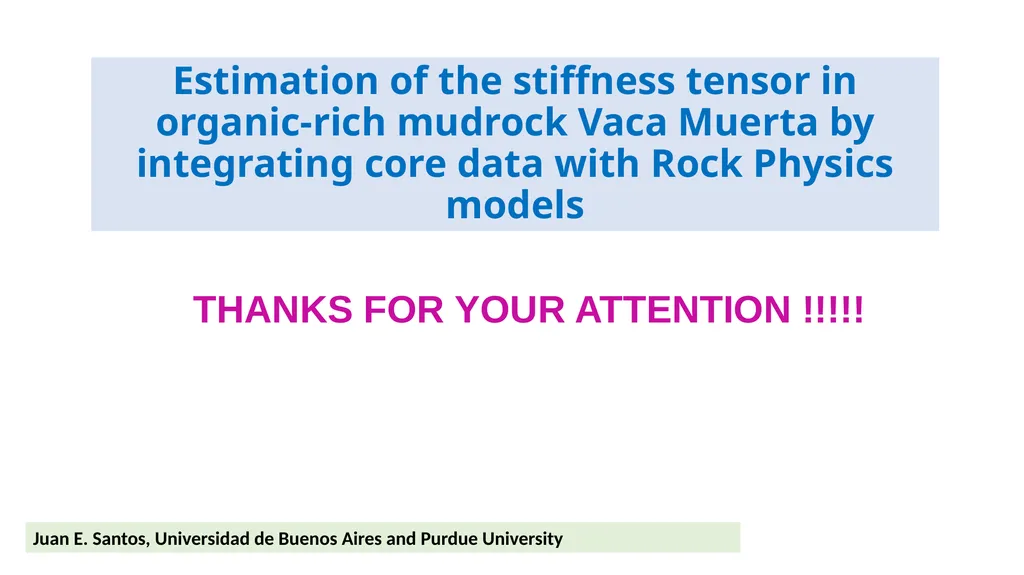 Estimation of the stiffness tensor in organic-rich - slide 20 of 20