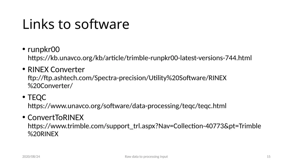 GNSS data from receiver to processing input M. A. - slide 15 of 15