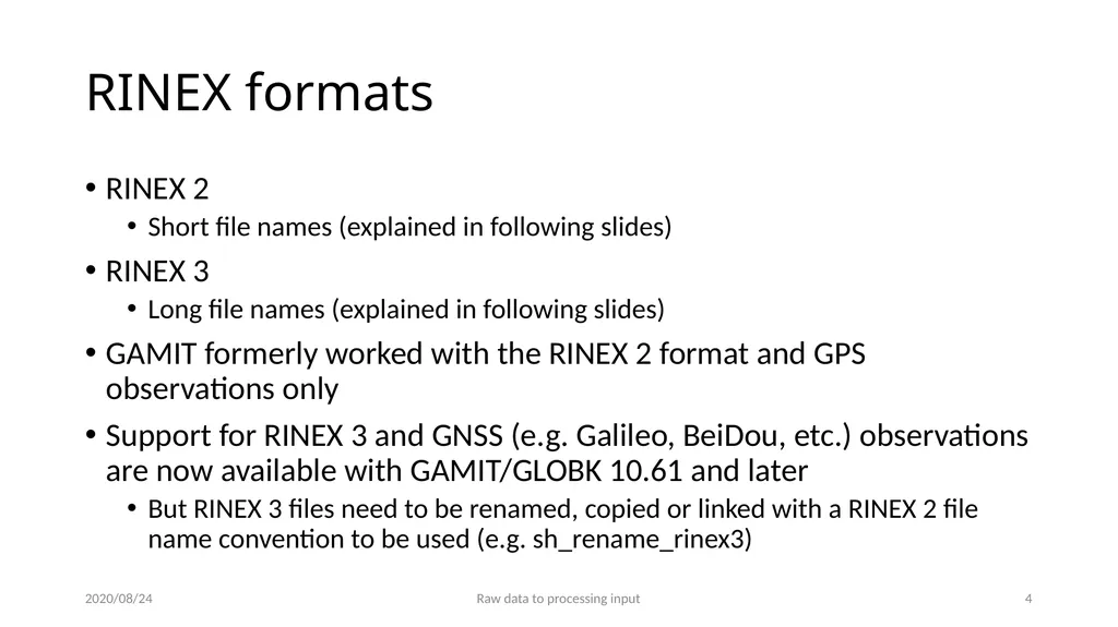 GNSS data from receiver to processing input M. A. - slide 4 of 15