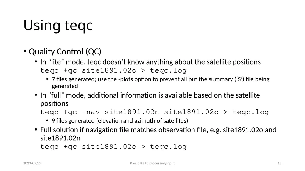 GNSS data from receiver to processing input M. A. - slide 13 of 15