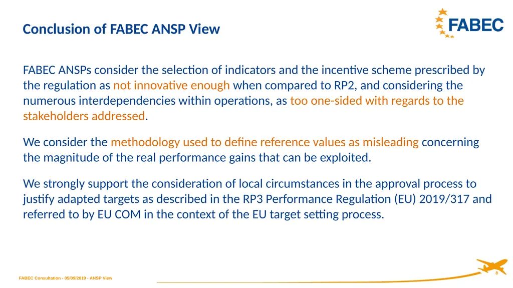 ANSP Stakeholder View on RP3 Performance Plan and - slide 8 of 12