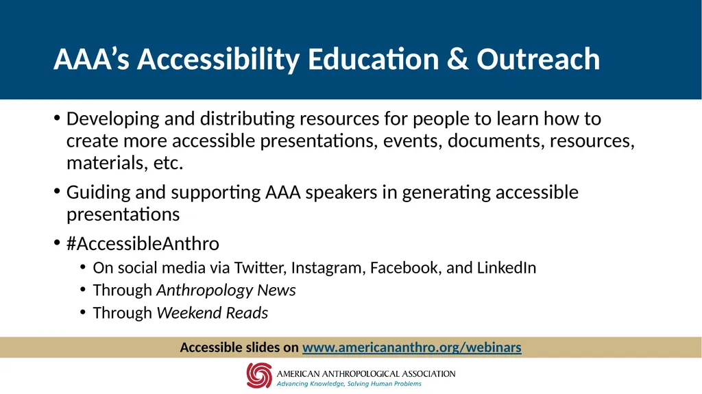 Accessibility at AAA Thursday, September 3, 2020, - slide 15 of 18