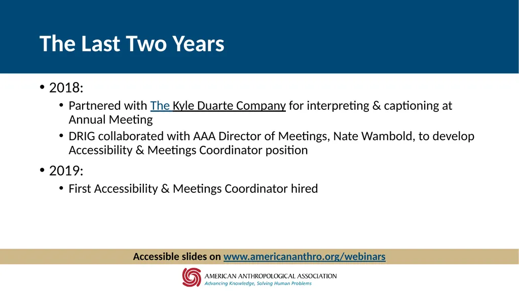Accessibility at AAA Thursday, September 3, 2020, - slide 11 of 18