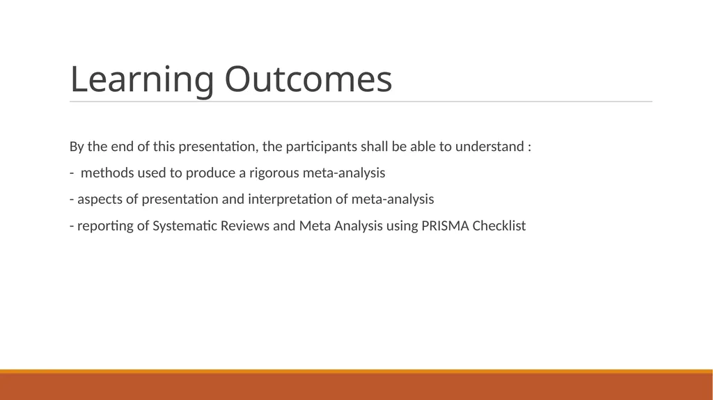 Meta Analysis Saira Tariq Dept of Community - slide 2 of 28