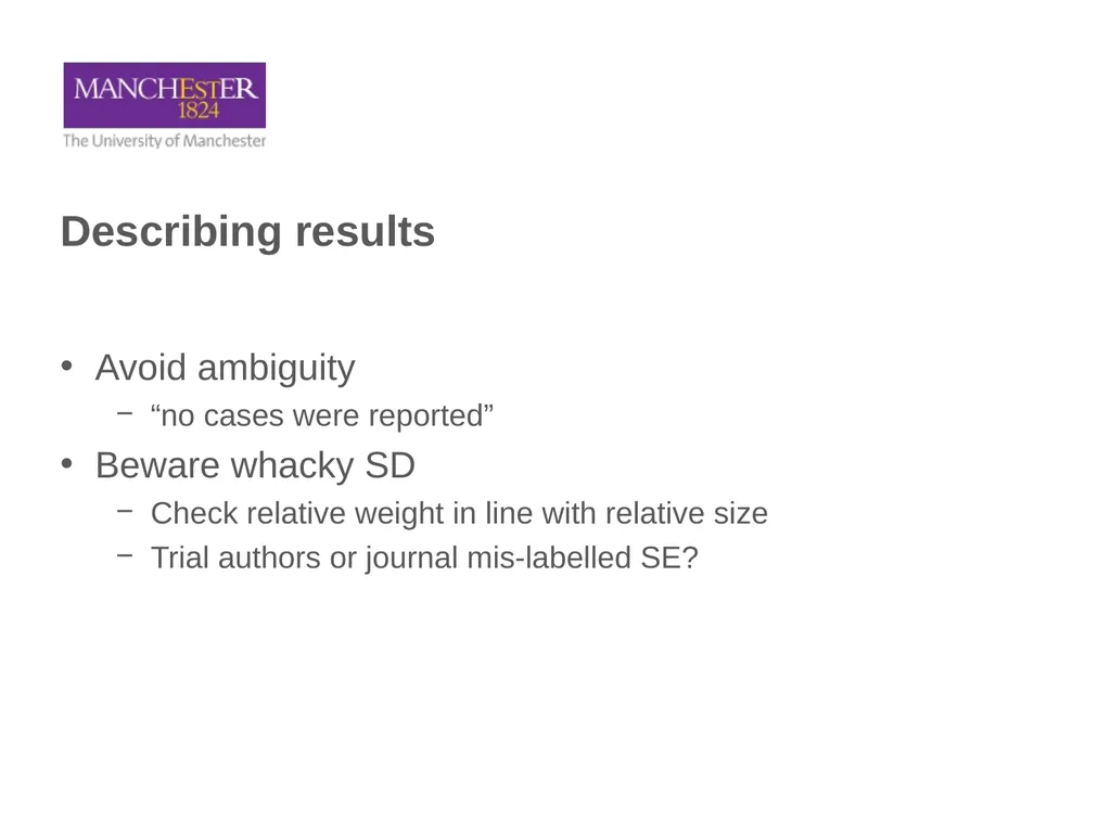 Common Statistical Issues Andy Vail, MDSG meeting, - slide 23 of 32