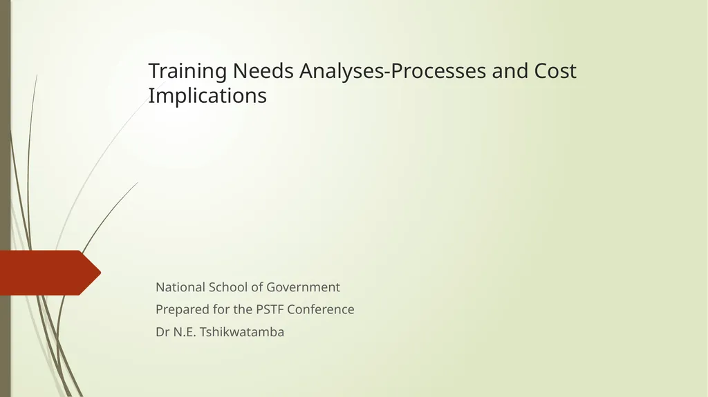 Training Needs Analyses-Processes and Cost - slide 1 of 6